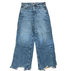 American Eagle Dreamy Drape Super High Rise Baggy Wide Leg Jeans 10 Regular EUC